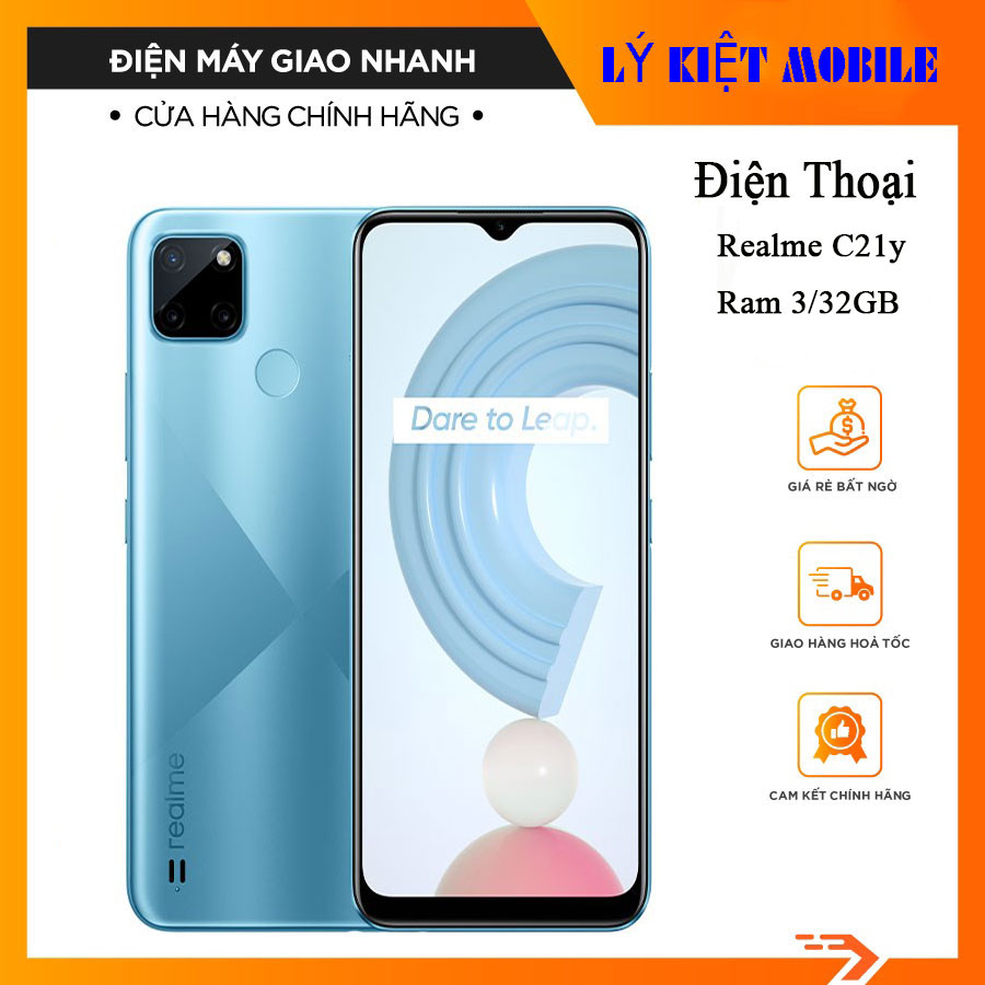 Điện thoại Realme C21y Ram 4G bộ nhớ 64GB máy chính hãng