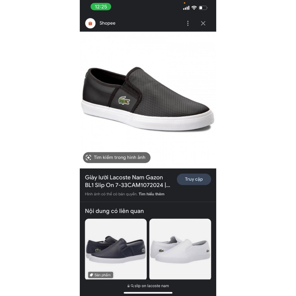 Giày lười slip on chính hãng Lacos.te fullbox / Size 36-43