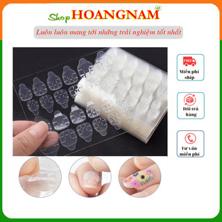 Sét gồm 24 miếng keo dán móng tay trong suốt chống thấm nước Dùng trang trí nối móng tay shop Hoangnam