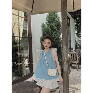 Áo kiểu Áo 3 lỗ bò pha ren QCL1 LuciK Shop AT0079
