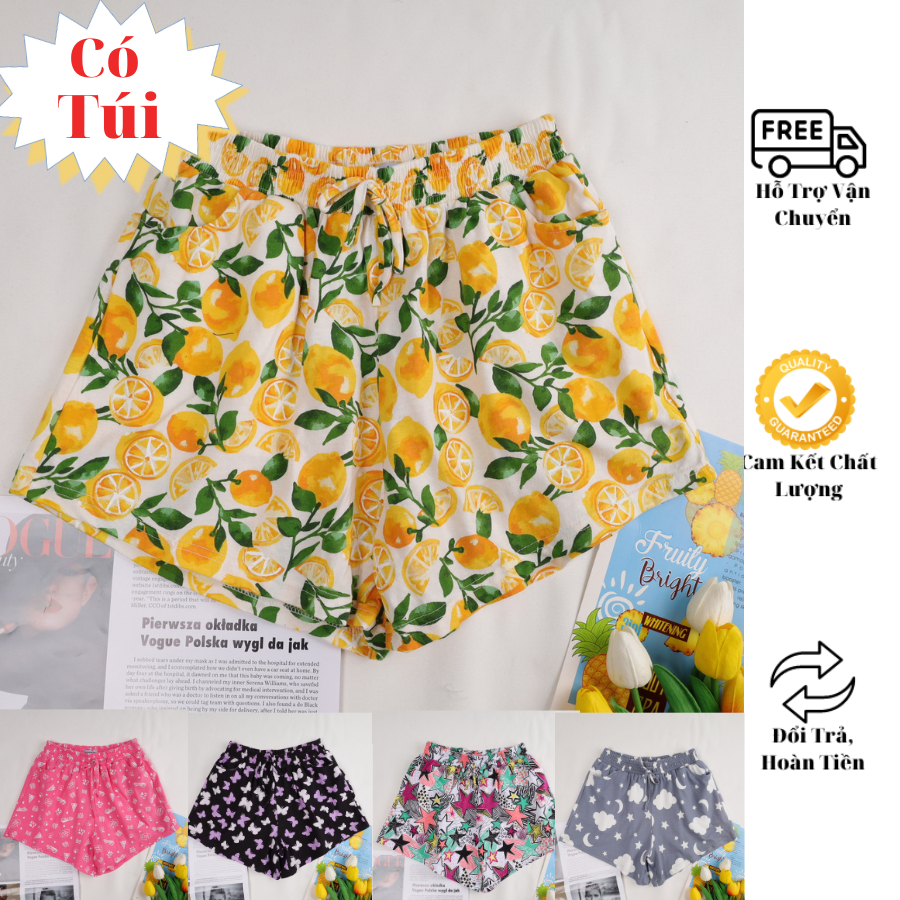 Quần Đùi Nữ Có Túi Cạp Chun Lưng Cao Bản To Thời Trang Chất Thun Cotton Mát Mẻ Xinh Xắn Mặc Nhà, Mặc Đi Chơi, Yoga