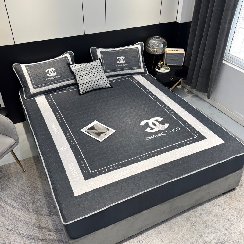 Combo chiếu điều hoà chun bọc hoa trà IGUN BEDDING kèm chăn thun lạnh hot hit