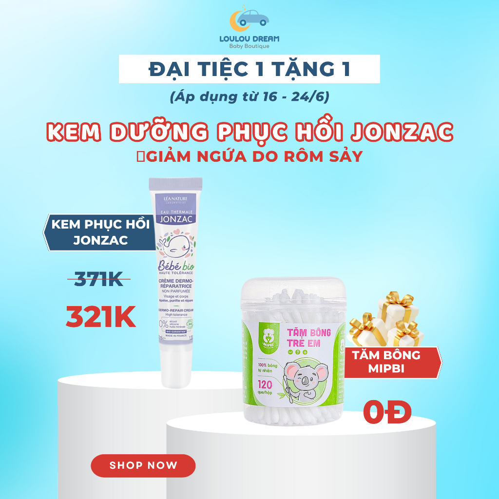 Kem dưỡng ẩm hữu cơ phục hồi da, ngừa hăm, giảm ngứa do rôm sảy cho bé Eau Thermale Jonzac [CHÍNH HÃNG]