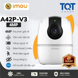 Camera ip wifi imou a42p-v3 4mp 2k, phát hiện con người, đàm thoại 2 chiều, xoay 360 độ, thông báo báo động - tqt smart