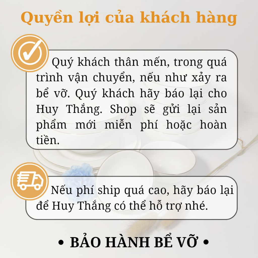 Bộ Bát Đĩa 22 Sản Phẩm Viền Vàng 12K - Set Chén Dĩa Sứ Trắng Minh Châu