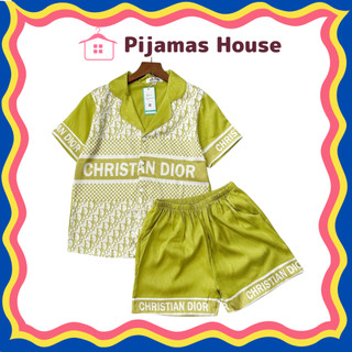 Pijama nữ, bộ đồ ngủ mặc nhà bộ cộc đùi lụa xước - pijama house