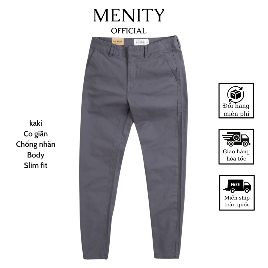 Quần kaki nam cao cấp màu đẹp, quần kaki dáng đứng Hàn Quốc chất vải cotton co giãn form ôm slim fit-MENITY