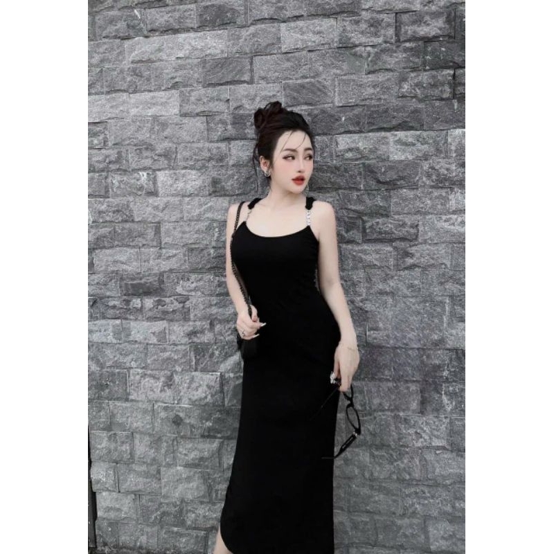 Đầm Hai Dây Chữ Xích Cổ Vuông - Dáng Ngắn/ Dài Maxi Ôm Body Sexy - Tiểu Thư Bánh Bèo Cute Sang Chảnh Đi Chơi Đi Tiệc
