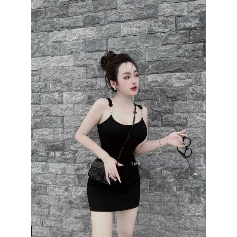 Đầm Hai Dây Chữ Xích Cổ Vuông - Dáng Ngắn/ Dài Maxi Ôm Body Sexy - Tiểu Thư Bánh Bèo Cute Sang Chảnh Đi Chơi Đi Tiệc