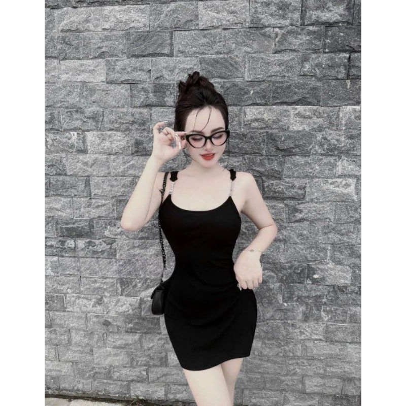 Đầm Hai Dây Chữ Xích Cổ Vuông - Dáng Ngắn/ Dài Maxi Ôm Body Sexy - Tiểu Thư Bánh Bèo Cute Sang Chảnh Đi Chơi Đi Tiệc
