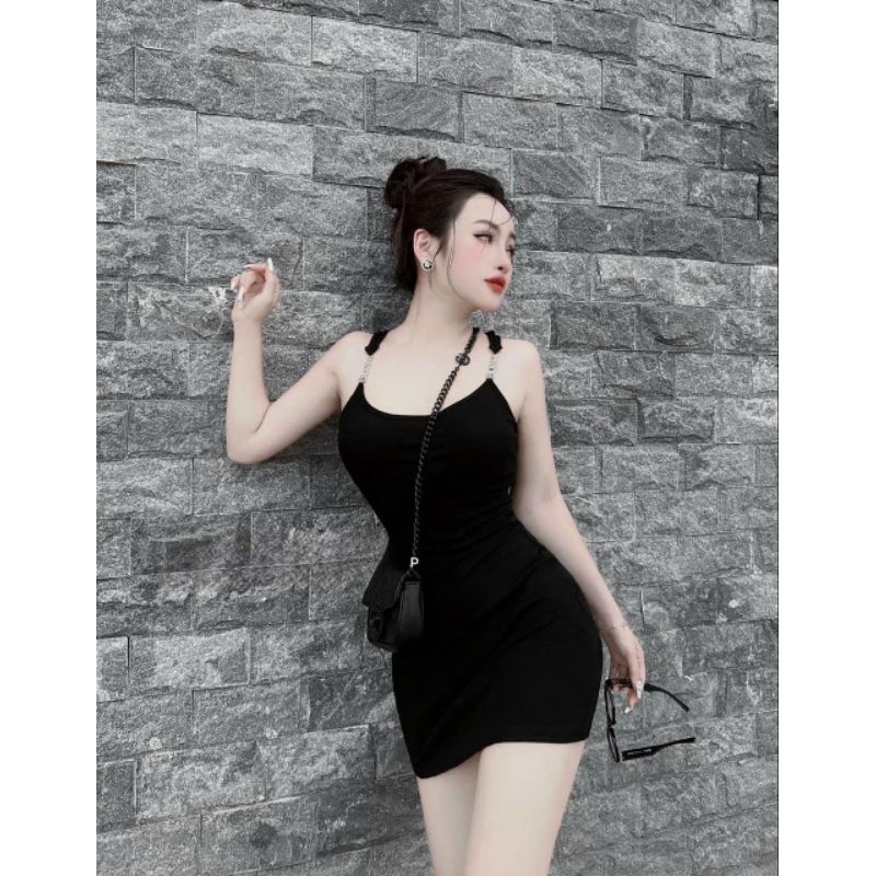 Đầm Hai Dây Chữ Xích Cổ Vuông - Dáng Ngắn/ Dài Maxi Ôm Body Sexy - Tiểu Thư Bánh Bèo Cute Sang Chảnh Đi Chơi Đi Tiệc