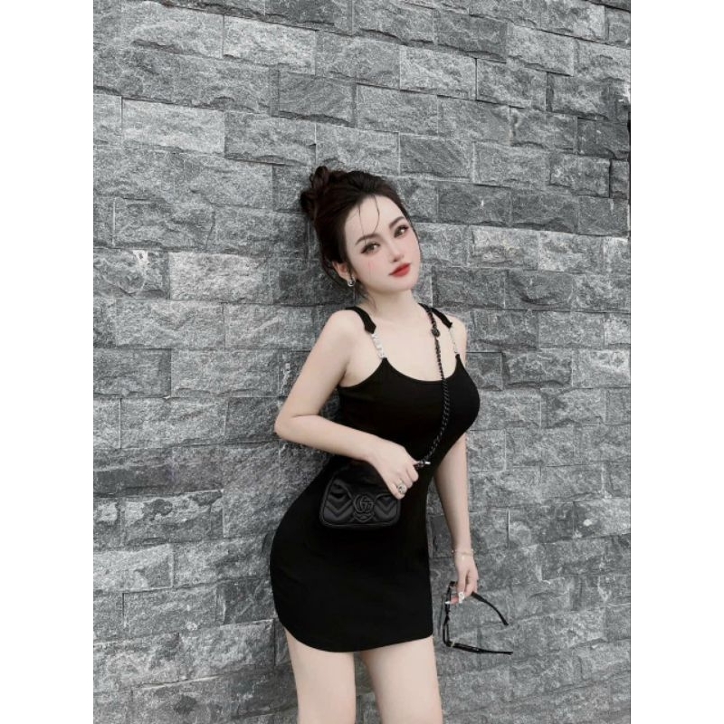 Đầm Hai Dây Chữ Xích Cổ Vuông - Dáng Ngắn/ Dài Maxi Ôm Body Sexy - Tiểu Thư Bánh Bèo Cute Sang Chảnh Đi Chơi Đi Tiệc