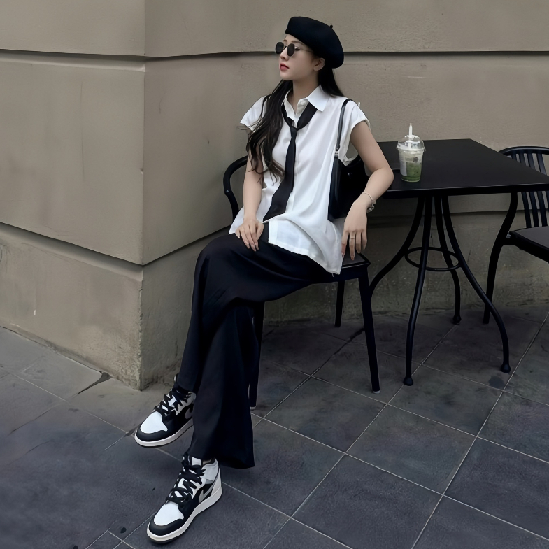 [Mã TOPS06 giảm đến 10k đơn 99k] Áo Sơ Mi Tay Hến Kèm Cavat, Set Áo Sơ Mi Nữ Hot Dáng Basic | BigBuy360 - bigbuy360.vn