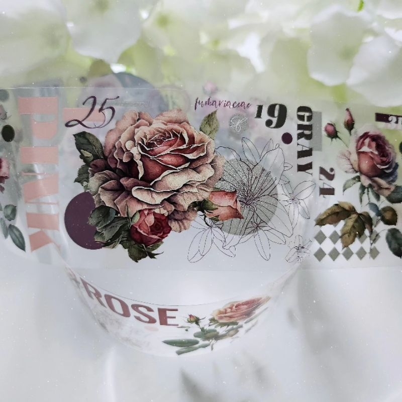 Krisna.room ♡ BTB studio- Chu kì 70cm cuộn băng dán PET tape hoa hồng