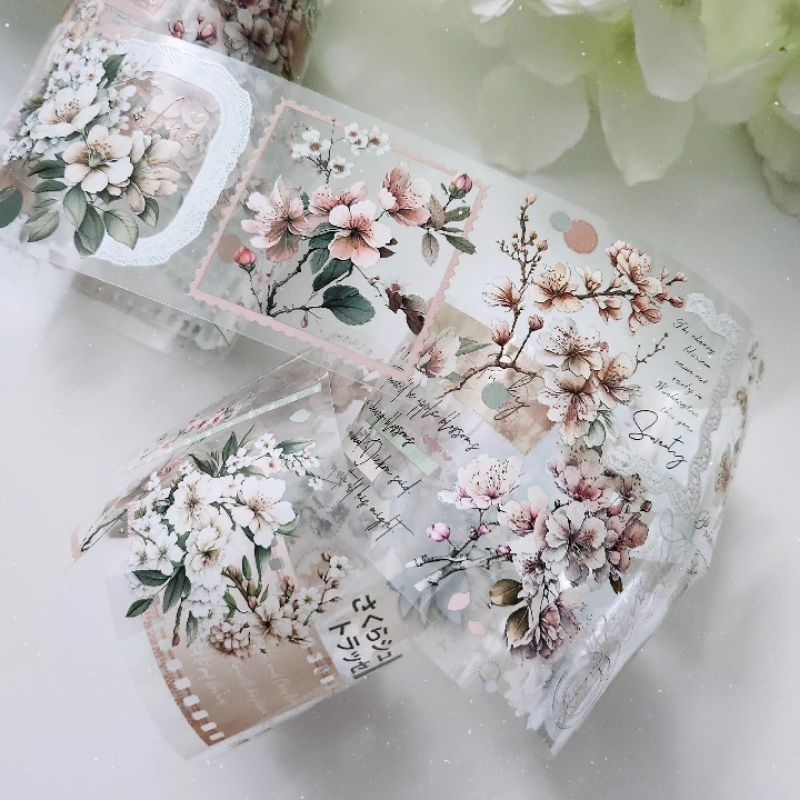 Krisna.room ♡ BTB Studio- Chu kì 70cm cuộn băng dán PET tape hoa anh đào