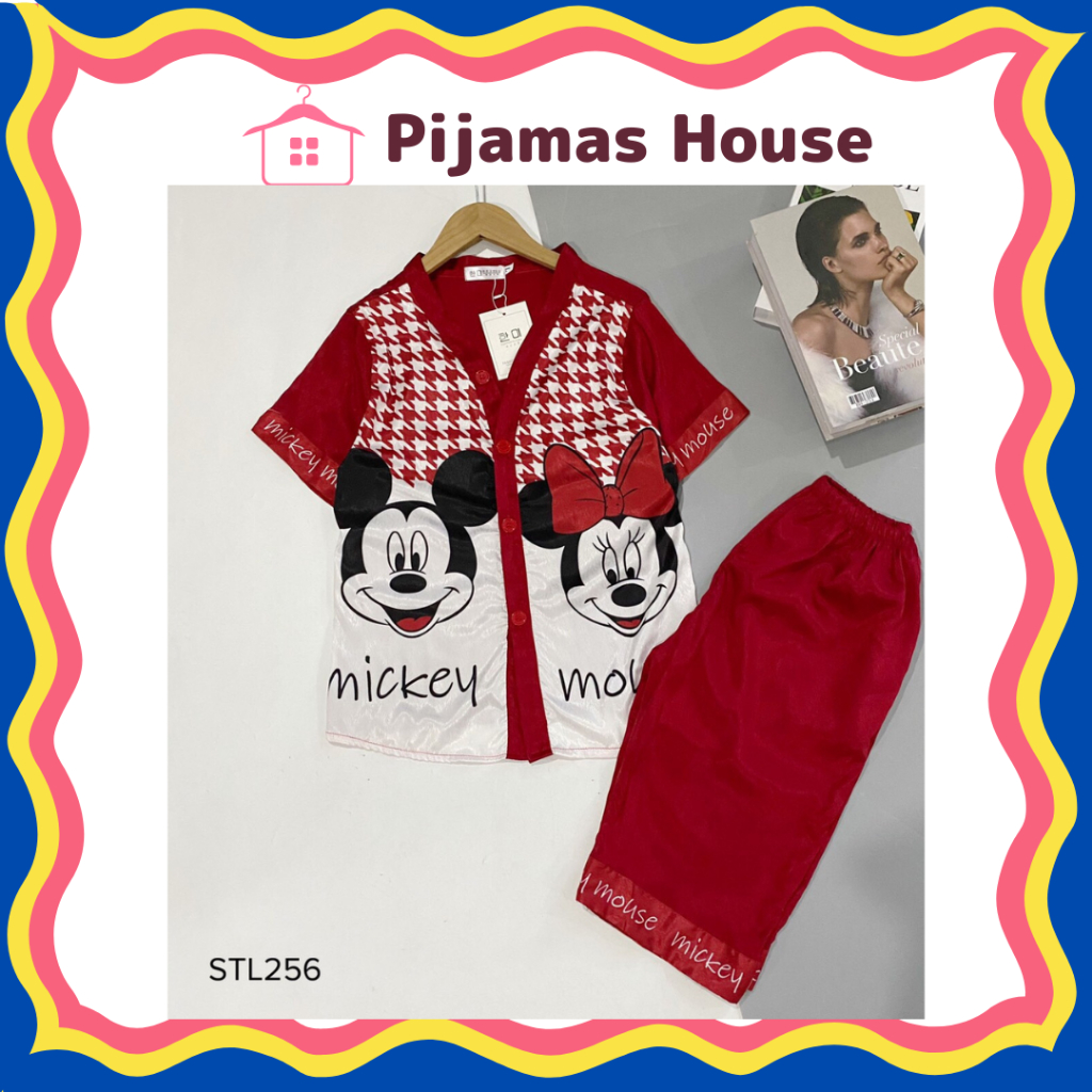 Bộ pyjama, đồ ngủ nữ lụa satin, bộ mặc nhà áo cộc quần lửng - PIJAMA H