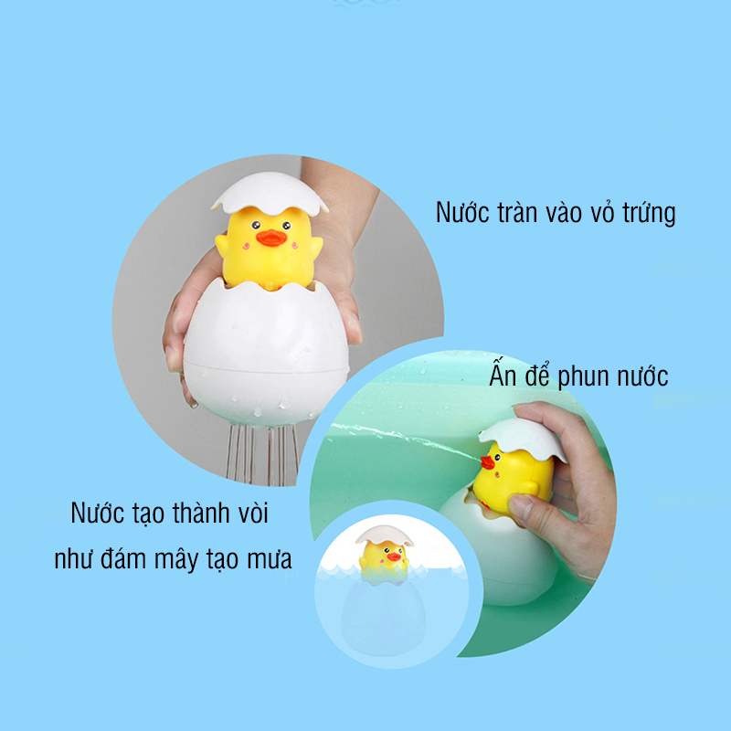 Đồ chơi nhà tắm Trứng động vật tự nở phun nước cho bé vui chơi (Có hộp giấy)