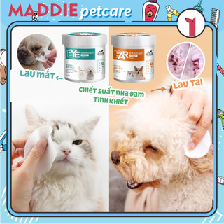 130 MIỄNG BÔNG LAU VẾT Ố BẨN, VỆ SINH MẮT VÀ TAI THÚ CƯNG - CHÓ MÈO - MADDIE PETCARE