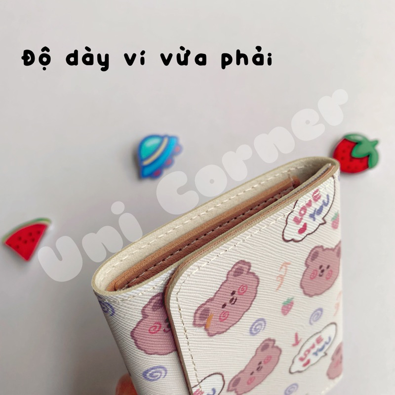 Ví Nữ Gập 3 Cầm Tay Nhỏ Gọn Hoạt Hình Dễ Thương Giá Rẻ