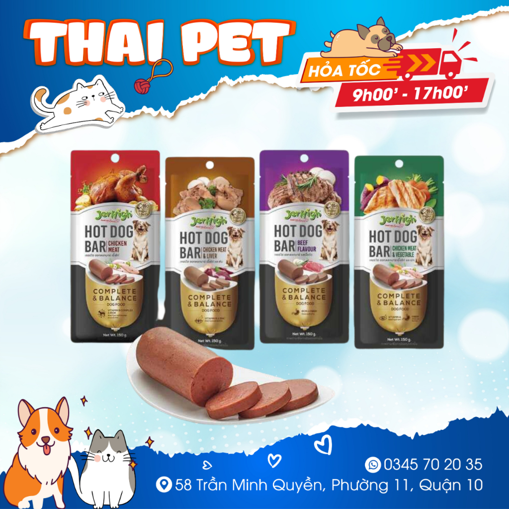 Xúc xích Jerhgih cho chó nhiều vị 150g