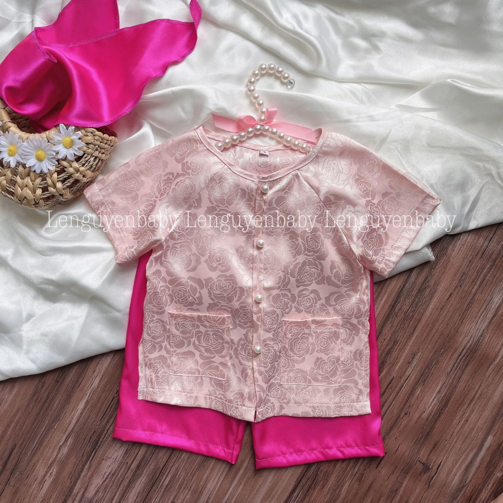 Sét đồ bà ba cho bé gái - Sét 3 chi tiết Áo + Quần + Tuban - Chật vải mềm mại cho bé - Mặc đi chơi, đi tiệc