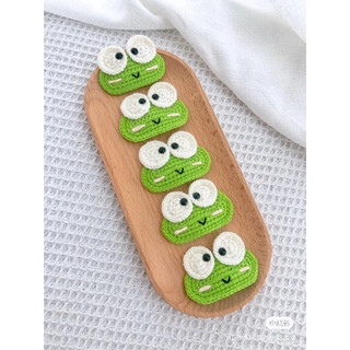 Kẹp tóc len ếch xanh Handmade