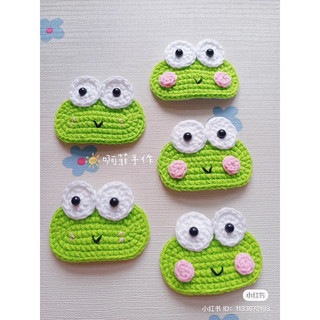 Kẹp tóc len ếch xanh Handmade