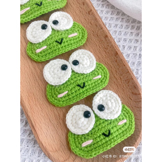 Kẹp tóc len ếch xanh Handmade