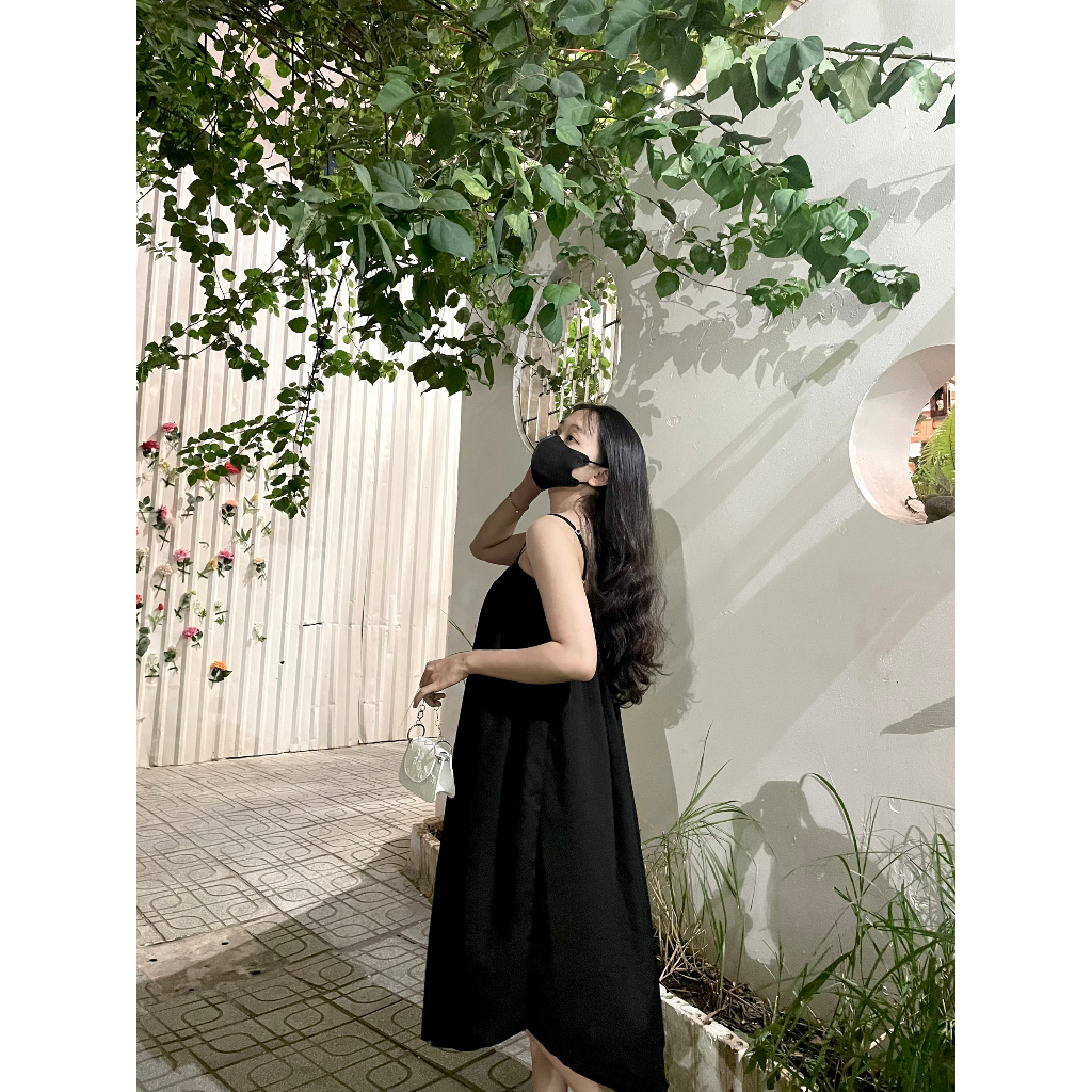 Đầm maxi 2 dây dáng dài - Váy maxi 2 dây dáng dài đi điển đi du lịch