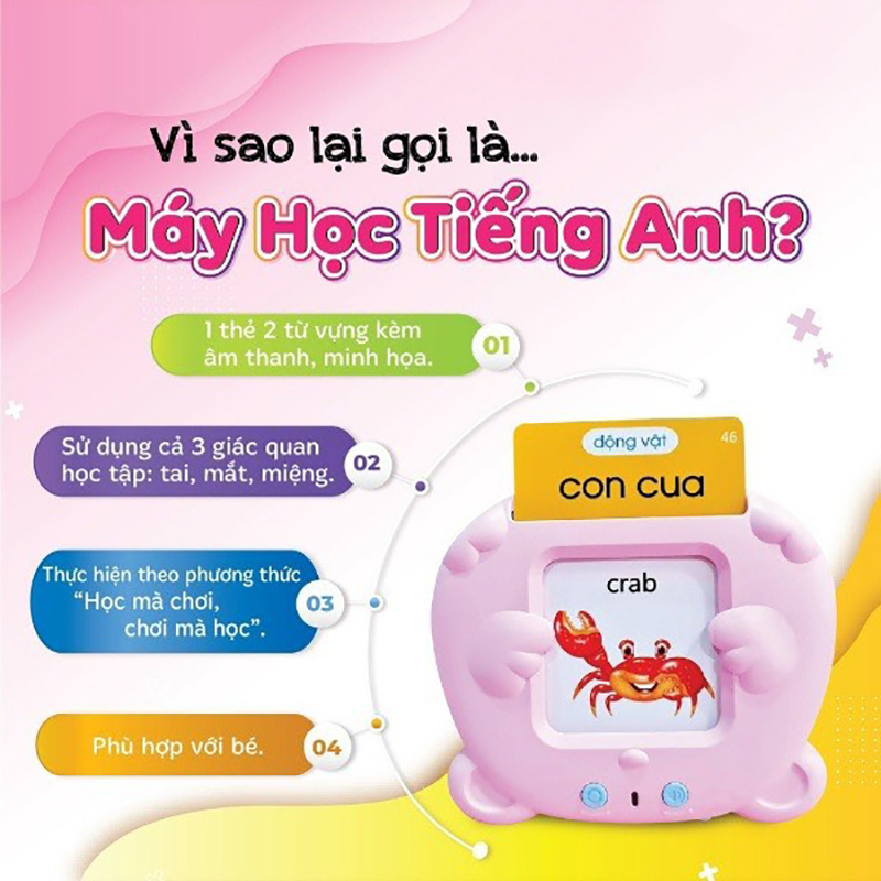 Đồ chơi giáo dục Máy đọc thẻ song ngữ anh việt thông minh cho bé học tập