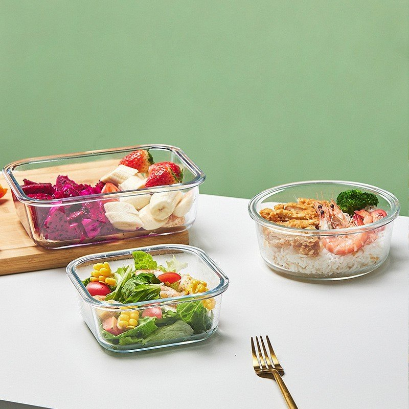 Máy+Hộp thủy tinh 2 ngăn CHÂN KHÔNG ghi nhớ ngày tháng Đựng cơm văn phòng,Bảo quản thực phẩm hút chân không