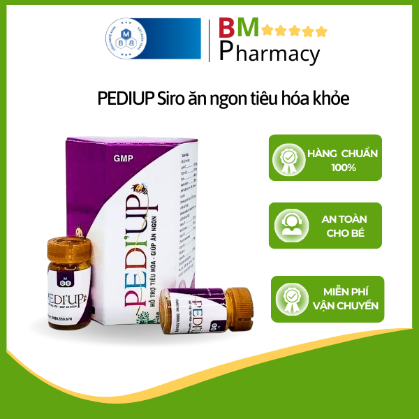 PEDIUP Siro Giúp Bé ăn ngon tiêu hóa khỏe hấp thu tốt tăng cân hiệu quả Pedi'Up 10ml x 12 lọ
