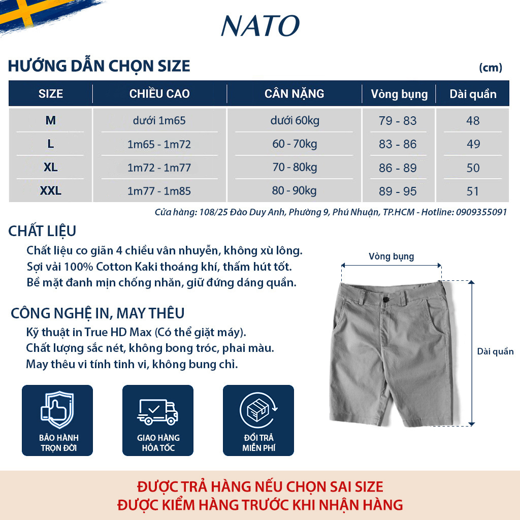 Quần Short Nam KAKI Vải Kaki Cotton Cao Cấp Trơn Basic Màu Xám Đen Xanh Đen Navy Nâu Vàng Đẹp Ngắn Đùi Khaki NATO