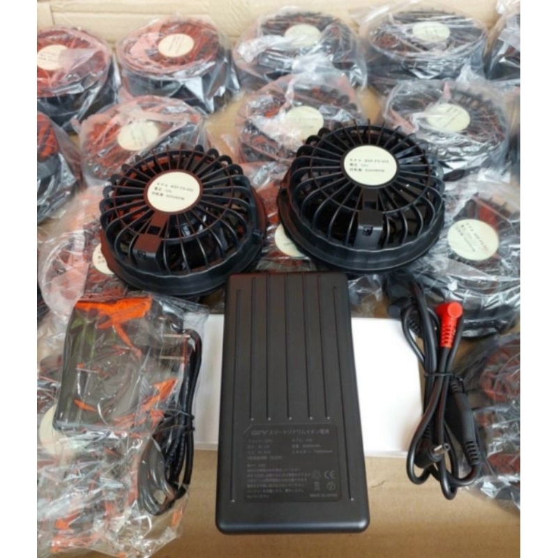 Bộ quạt điều hoà bao gồm quạt+sạc+pin+dây nối chưa có áo