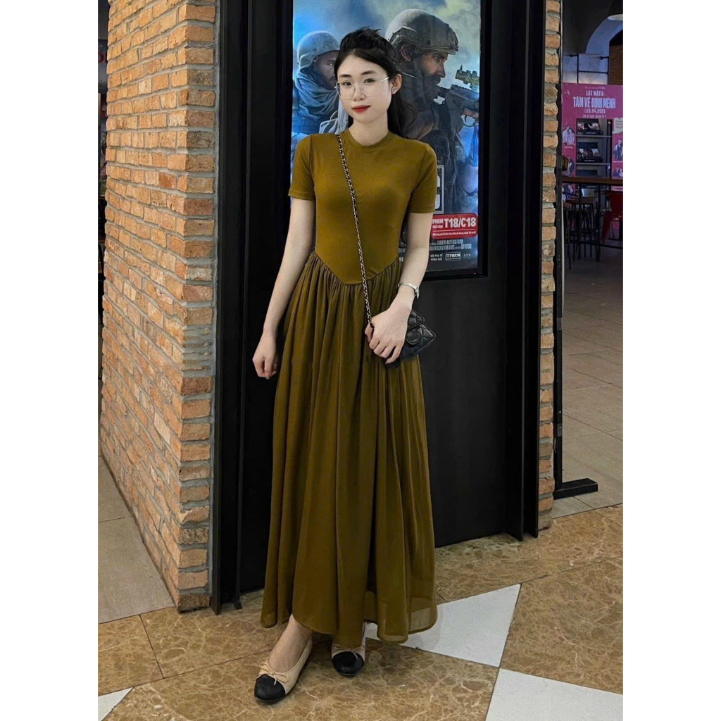 Váy tiểu thư màu cỏ úa, đầm dáng dài Jullie.De'Clothing (Cam kết ảnh thật, hàng loại 1)