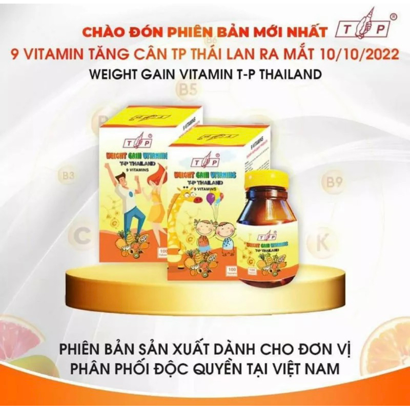 9 vitamin tăng cân TP Thái Lan 100 viên mẫu mới