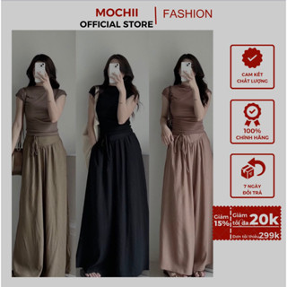 (FREE SIZE) Quần Sớ Suông ống rộng giả Váy, Chất liệu đũi tơ loại 1 SIÊU MÁT, bên hông có thắt Nơ cách điệu.