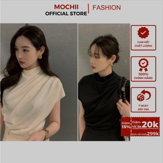 Áo nữ Nhún vai cổ Hến ngắn tay phong cách Hàn Quốc Siêu Sang Chảnh - Chất liệu cotton cực mát, Đen, Trắng