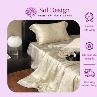 Bộ ga giường chất liệu tencel 60s chăn chần bông 4 món