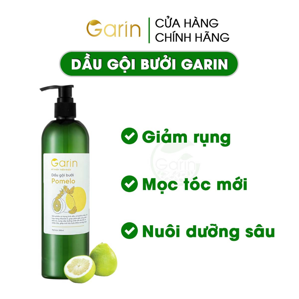 Dầu gội tinh dầu bưởi mọc tóc pomelo grapefruit GARIN 300ml làm sạch tóc ngăn rụng kích thích mọc tóc