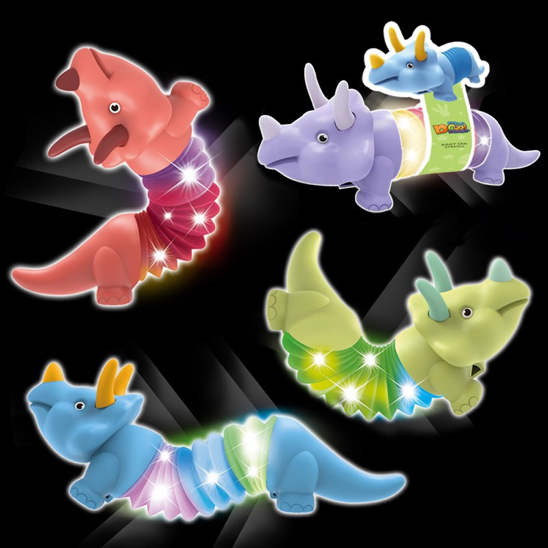 Thú Lò Xo Kéo Dài Thu Gọn Có Đèn Mẫu Khủng Long/Cá Mập/Cá Heo Cute Giảm Stress