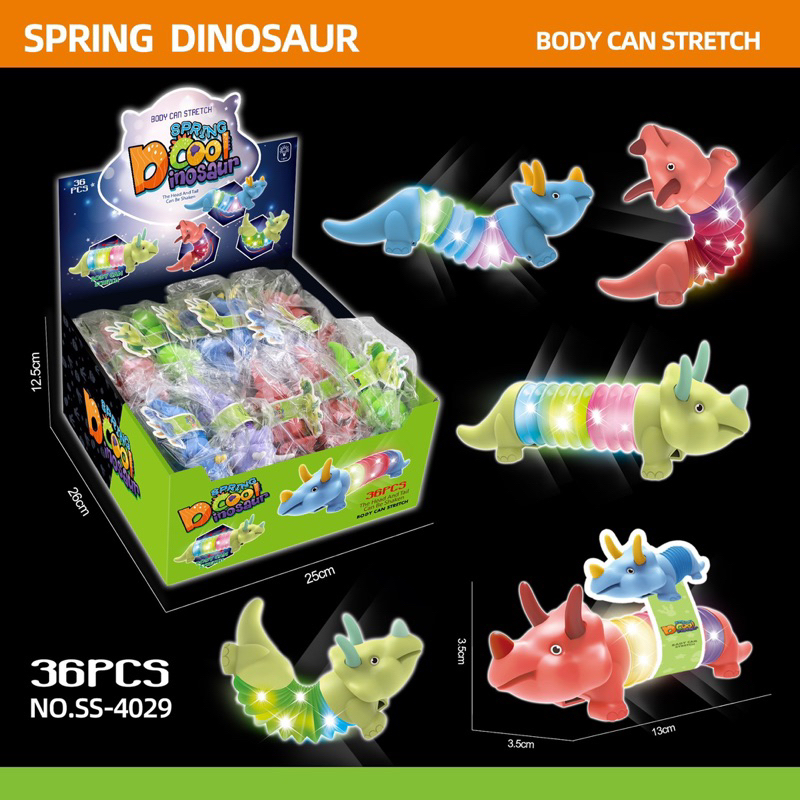 Thú Lò Xo Kéo Dài Thu Gọn Có Đèn Mẫu Khủng Long/Cá Mập/Cá Heo Cute Giảm Stress