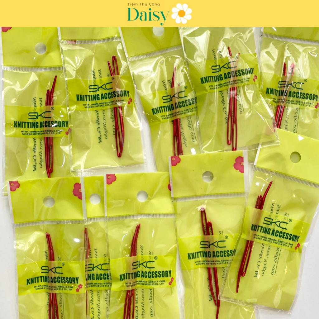 Set 2 cây/túi kim khâu len đầu cong SKC - khâu ráp thú len nhanh đẹp