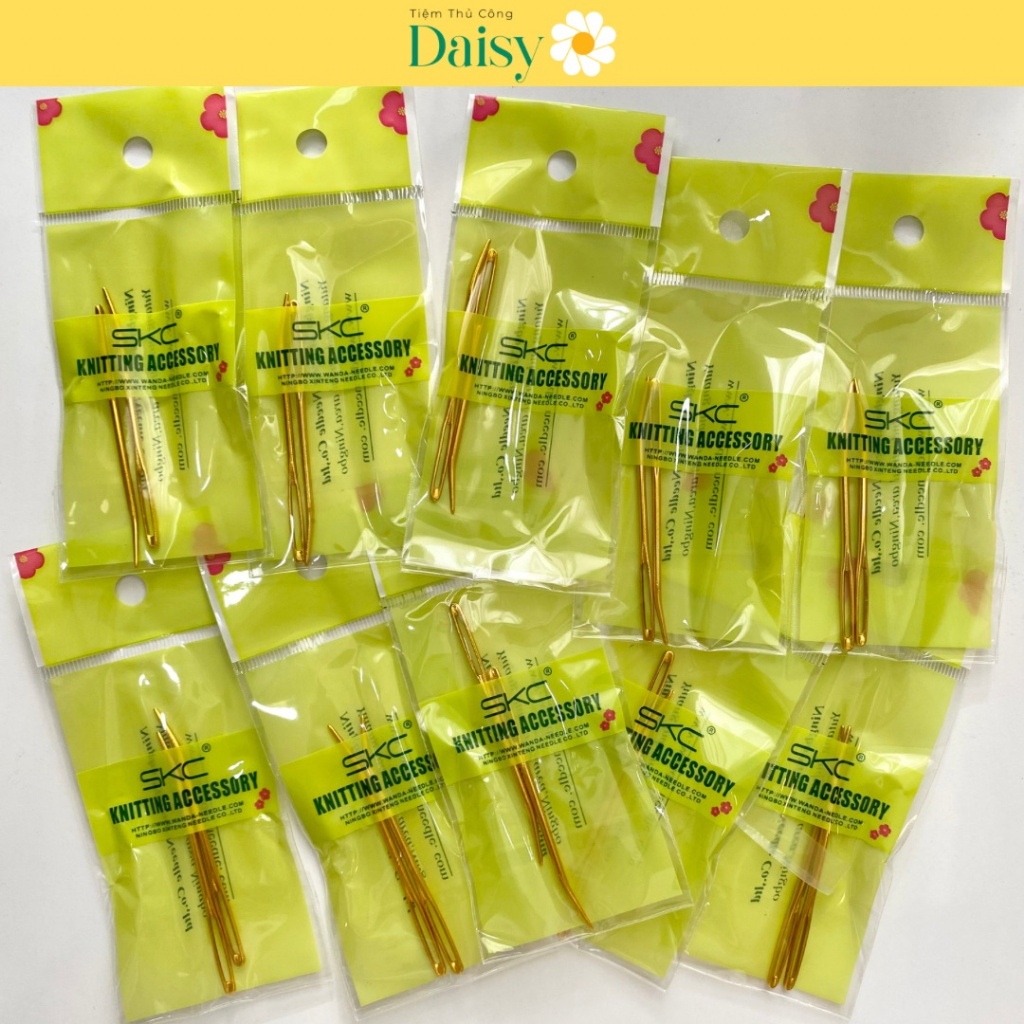Set 2 cây/túi kim khâu len đầu cong SKC - khâu ráp thú len nhanh đẹp