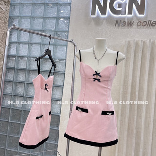 Váy Hồng Đính Nơ Khánh Lê