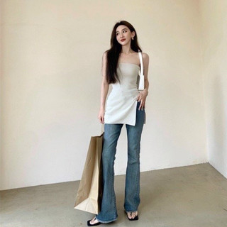 Áo quây gân xẻ tà (có mút ngực)