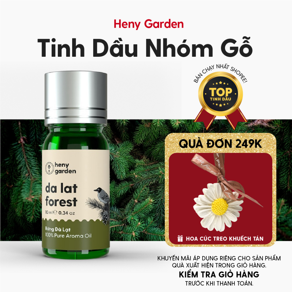 Tinh Dầu Thơm Phòng Nhóm Gỗ HENY GARDEN 15 MÙI Lưu Hương Lâu, Làm Nến Thơm