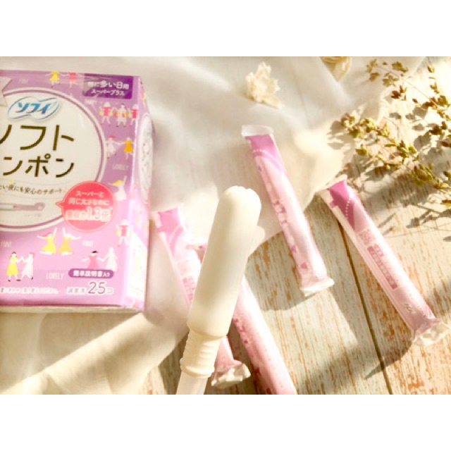 Soft Tampon Unicharm Nhật Bản - Tampon Siêu Thấm Hút Khô Thoáng Dịu Nhẹ Siêu Sạch Que đẩy