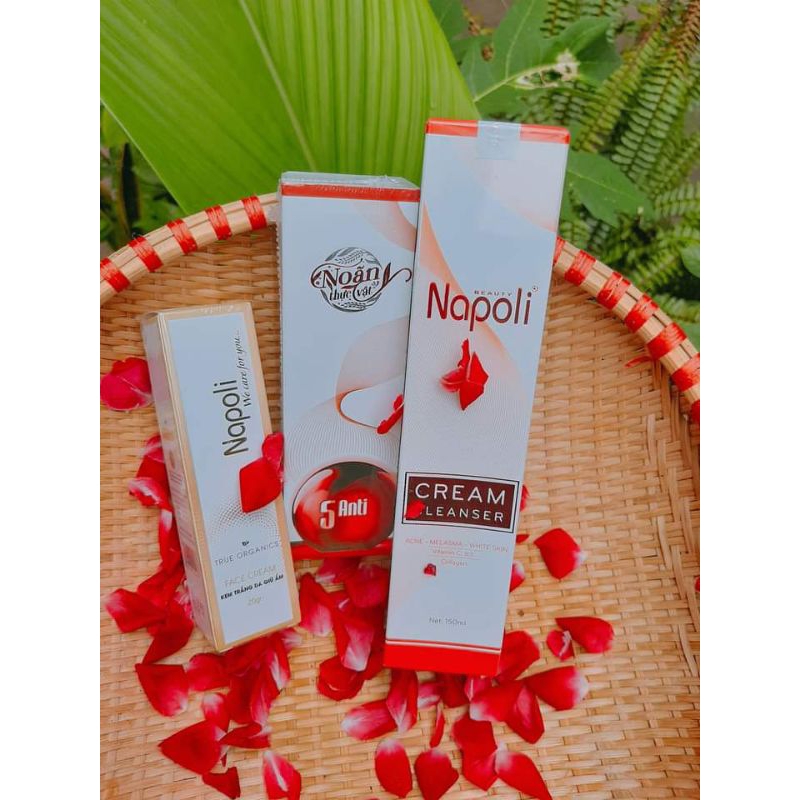 Combo dưỡng da ngày đêm Hải Âu Việt-Serum+Sữa Rửa Mặt Napoli+Kem face sữa Napoli