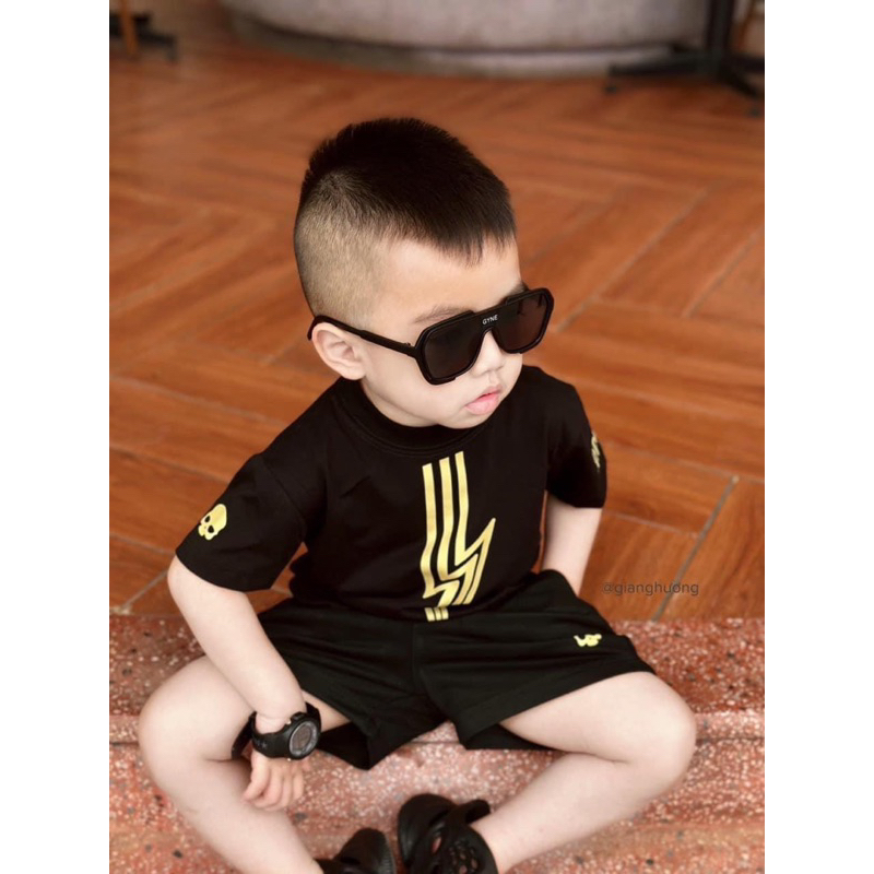 Bộ Hydrogen đen phối trắng chất thun cotton 100% cực chất hot nhất hè 2023 cho bé trai  SHOP BÔM BÔM KIDS